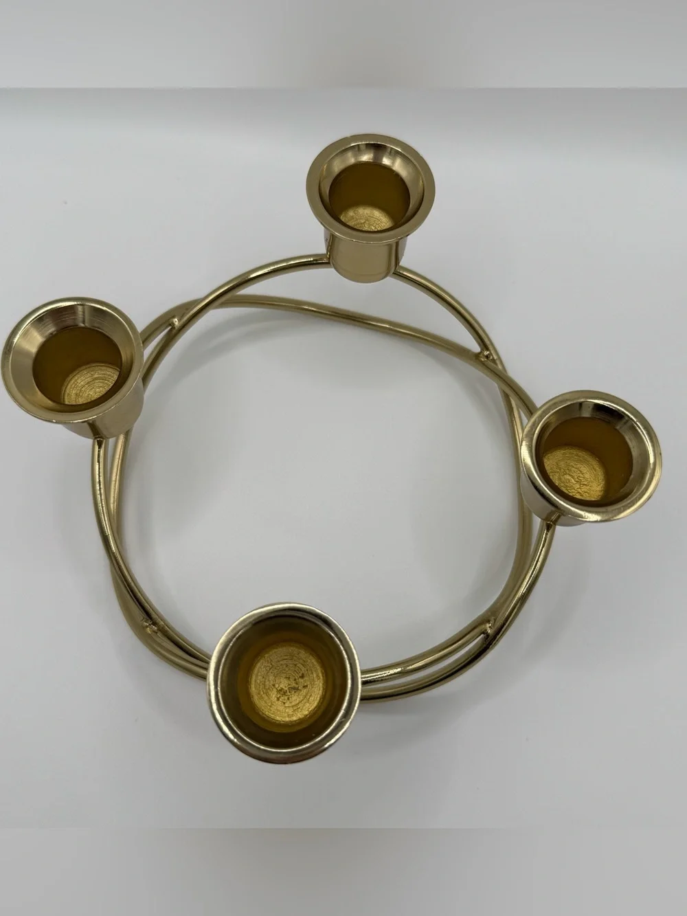 Vintage PartyLite Brass Quartet Candle Holder 4 Taper Candelabra Centerpiece MCM - Picture 3 of 10